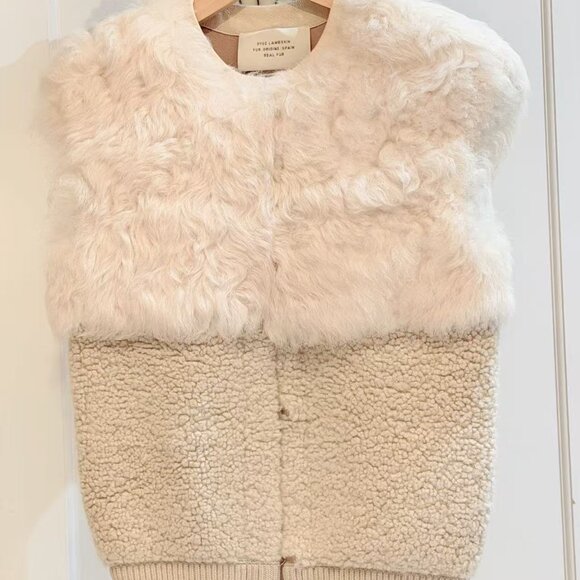 Hermès Real Fur & Shearling Lambskin Vest FR34 –Rare Cream Beige - Picture 1 of 16